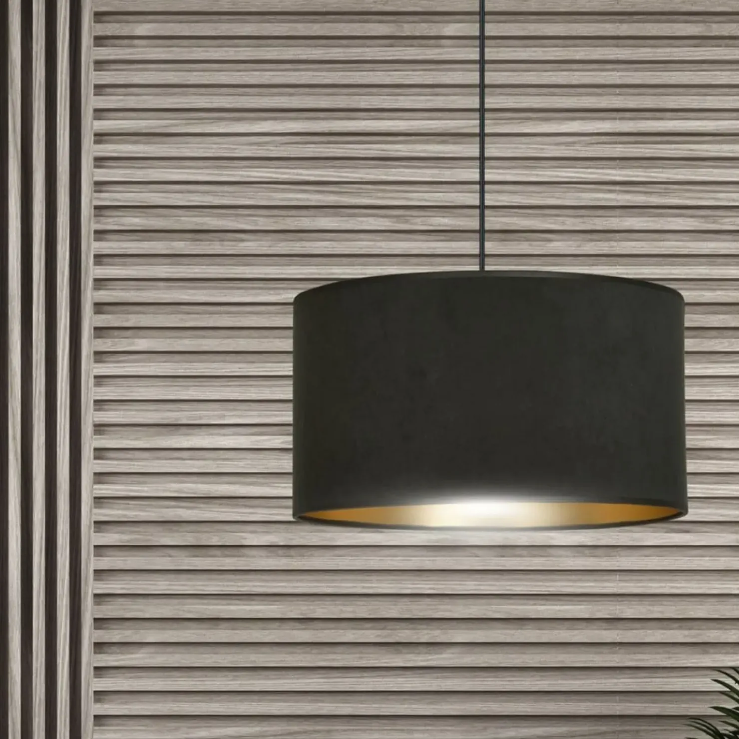 Klasyczna lampa wisząca z czarno-złotym abażurem 1054/1 HILDE | Kaja*Sklep Kaja Best Sale
