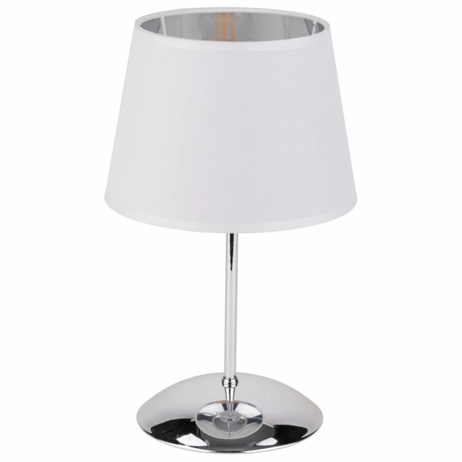 Klasyczna lampka stołowa na srebrnej podstawie TK 5495 z serii GLORY*Sklep Kaja New