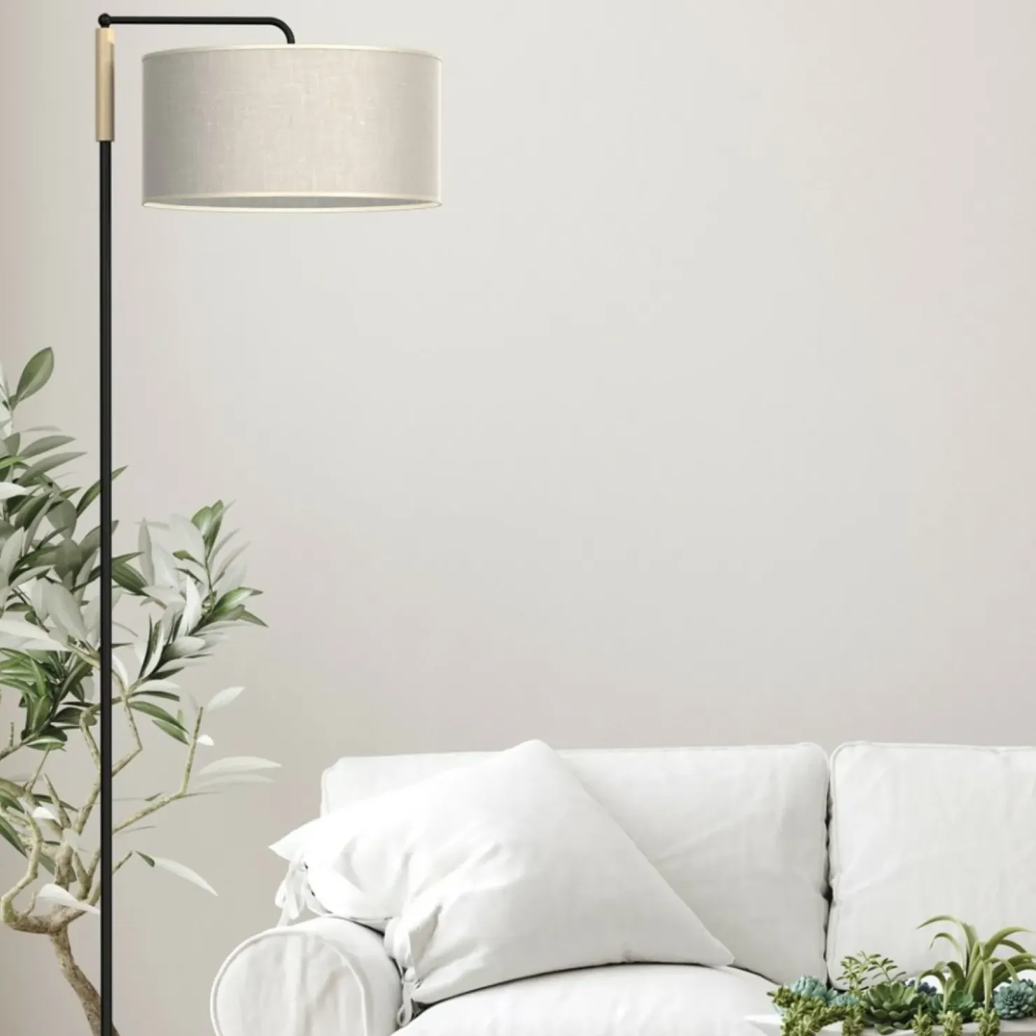 Klasyczna, prosta lampa podłogowa z abażurem MLP7454 ATLANTA | Kaja*Sklep Kaja Outlet
