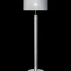 Klasyczna, srebrna lampa podłogowa z abażurem 67549 NODO | Kaja*Sklep Kaja Discount