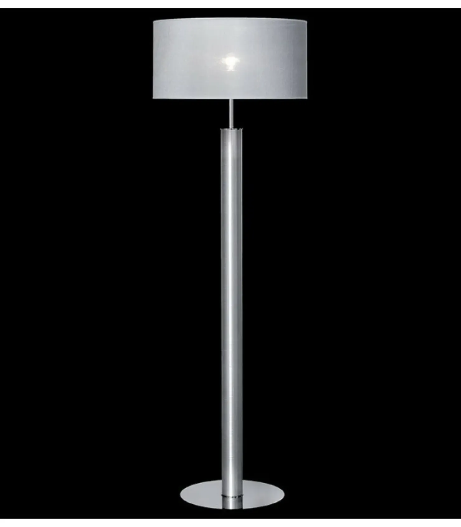 Klasyczna, srebrna lampa podłogowa z abażurem 67549 NODO | Kaja*Sklep Kaja Discount
