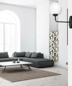 Klasyczny czarno-biały kinkiet kulisty klosz 670/K1 | Kaja Oświetlenie*Sklep Kaja Discount