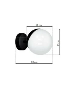 Klasyczny kinkiet ścienny z czarną oprawą MLP8854 z serii SFERA | Kaja Oświetlen*Sklep Kaja Cheap