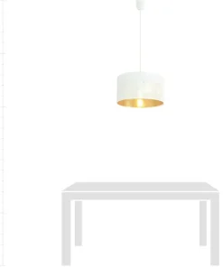 Store Sklep Kaja Klasyczny zwis z biało-złotym abażurem 1147/1 ASTON | Kaja Oświetlenie