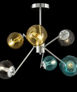 Store Sklep Kaja Kolorowa lampa wisząca, z kloszami kulkami MOD139PL-06CH z serii NANCY chrom