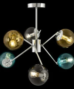 Store Sklep Kaja Kolorowa lampa wisząca, z kloszami kulkami MOD139PL-06CH z serii NANCY chrom