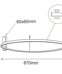 Koło mocowane na suficie ⌀87cm 3000K ANT 1344 z serii AGA*Sklep Kaja Clearance