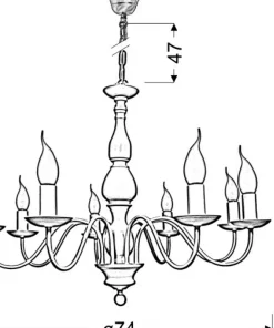 Kremowa lampa w kształcie świecznika 38-96510 BELLAGIO | Kaja*Sklep Kaja Best Sale