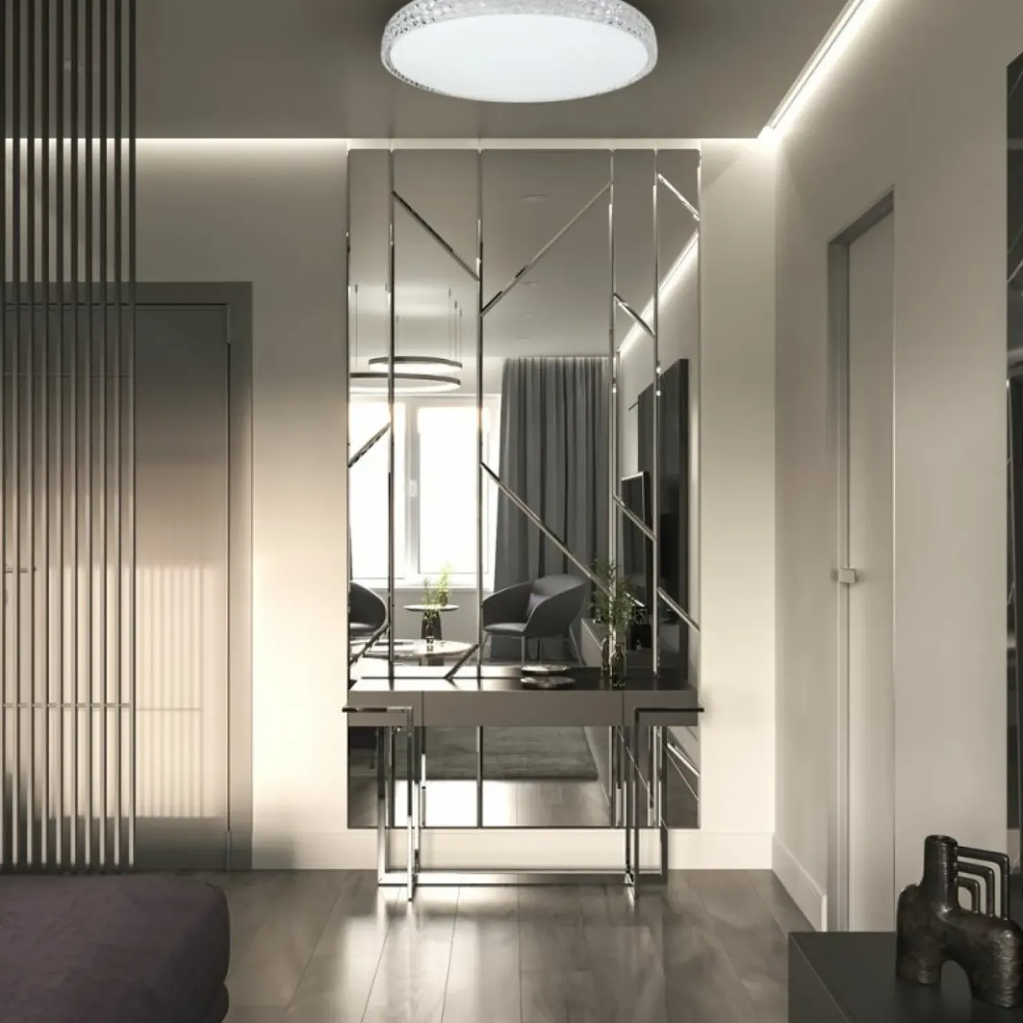 Kryształowa lampa sufitowa LED do sypialni ML8499 RONDO | Kaja*Sklep Kaja Discount