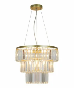 Fashion Sklep Kaja Kryształowa lampa wisząca do salonu P17127-4-1GD TIFANNY | Kaja