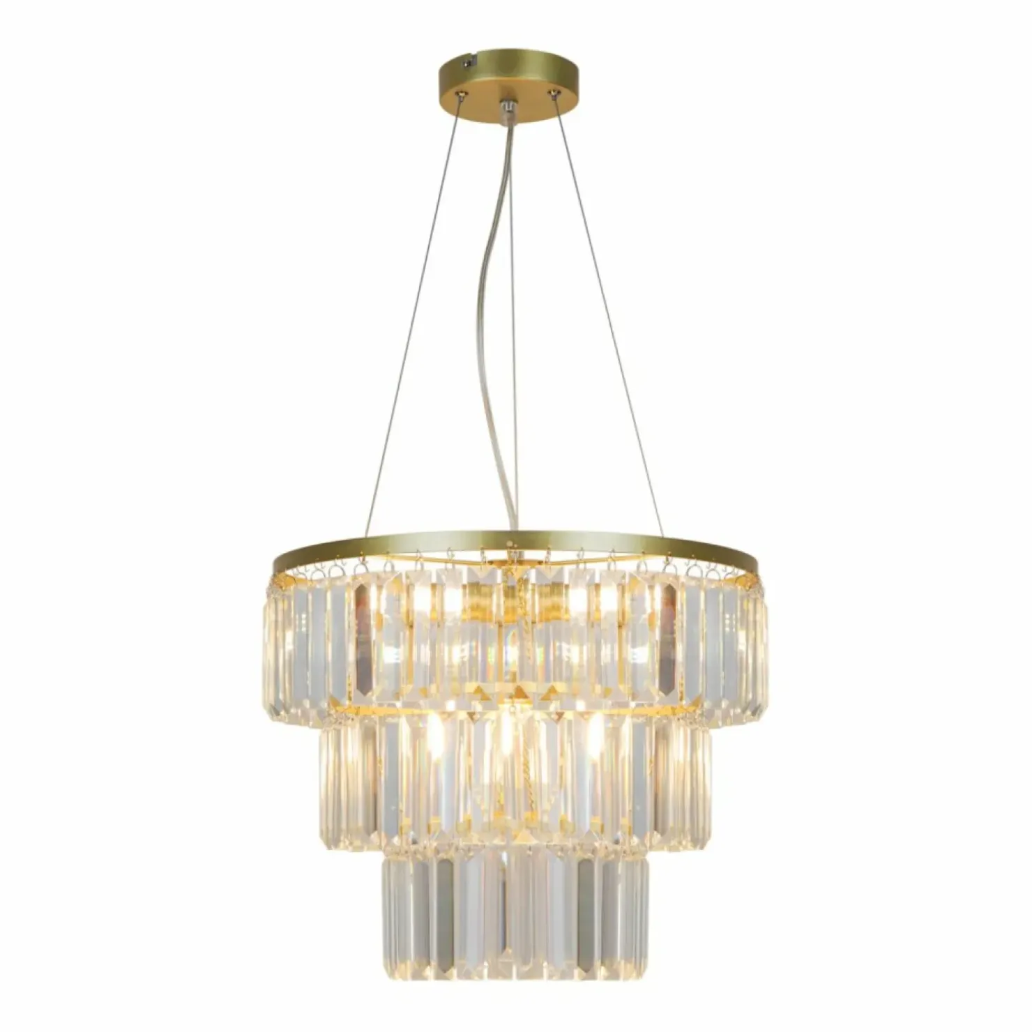 Fashion Sklep Kaja Kryształowa lampa wisząca do salonu P17127-4-1GD TIFANNY | Kaja