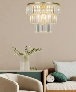 Fashion Sklep Kaja Kryształowa lampa wisząca do salonu P17127-4-1GD TIFANNY | Kaja