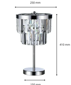 Kryształowa lampka stołowa glamour LP-2910/1T VETRO | Kaja Oświetlenie*Sklep Kaja Discount