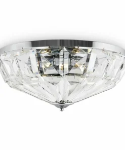 Kryształowy plafon ze srebrną ramką ⌀48,5cm MOD094CL-06CH serii FACET*Sklep Kaja Best Sale