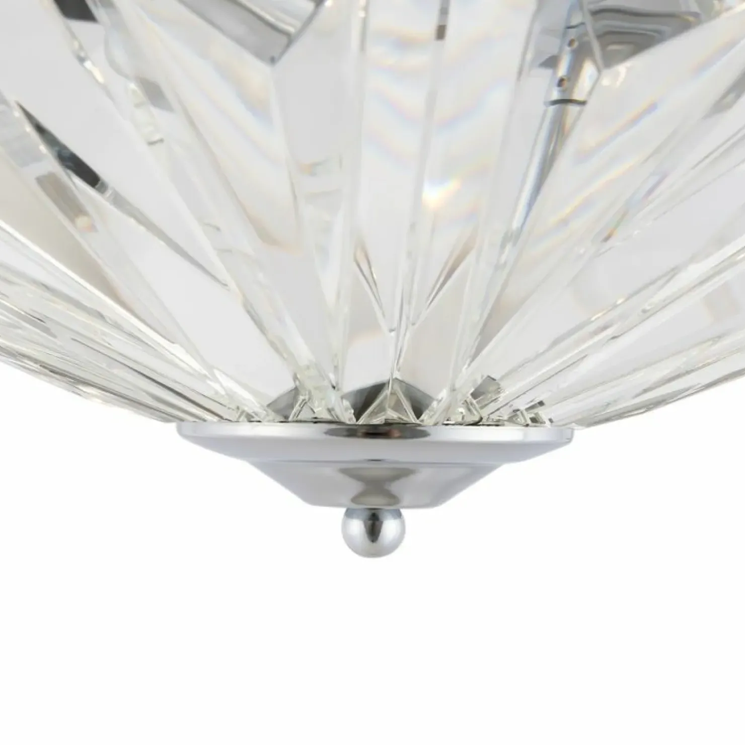 Kryształowy plafon ze srebrną ramką ⌀48,5cm MOD094CL-06CH serii FACET*Sklep Kaja Best Sale
