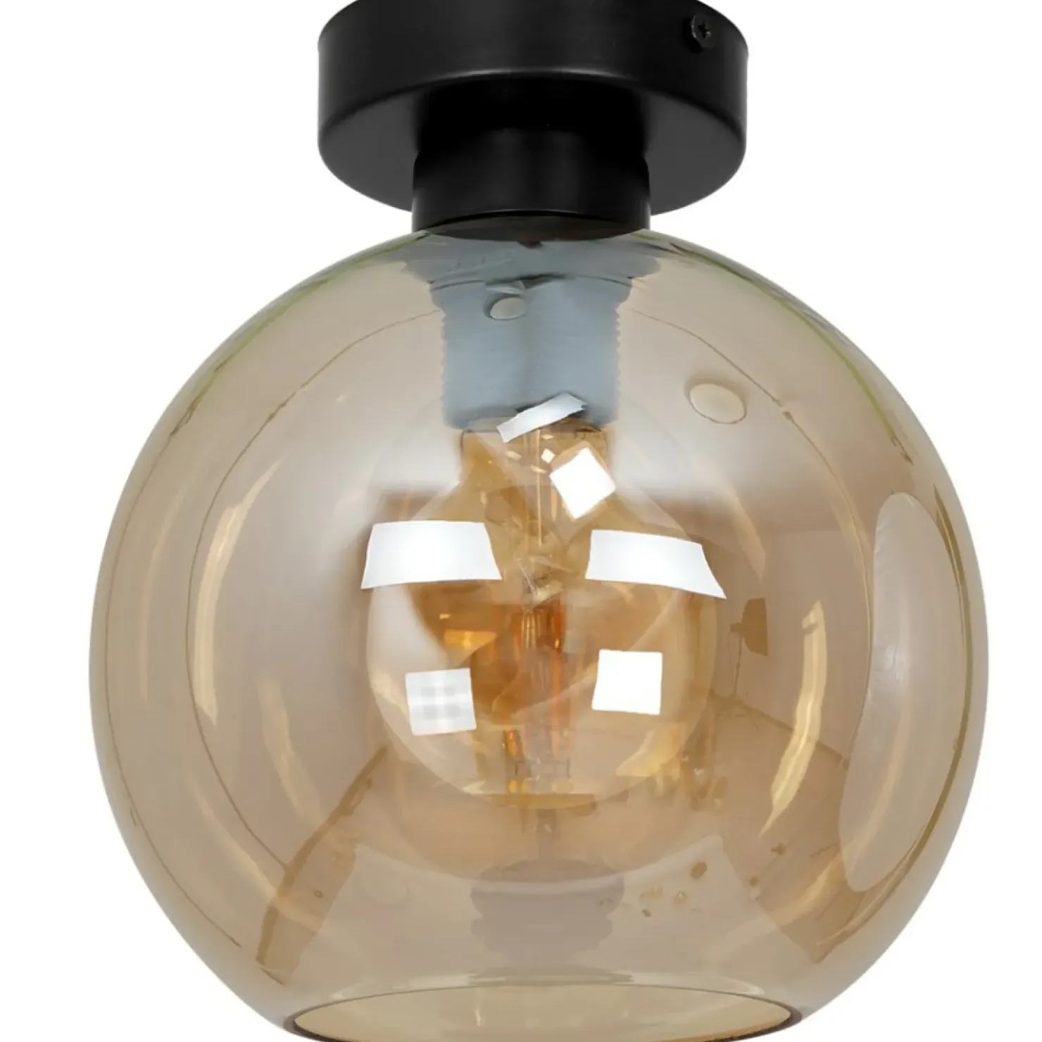 Kulista lampa sufitowa z bursztynowym kloszem MLP6575 SOFIA | Kaja*Sklep Kaja New