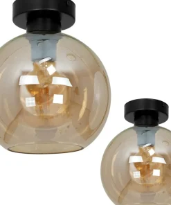 Kulista lampa sufitowa z bursztynowym kloszem MLP6575 SOFIA | Kaja*Sklep Kaja New