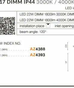 Kwadratowa biała lampa LED do łazienki AZ4388 LAMIR | Kaja Oświetlenie*Sklep Kaja Store
