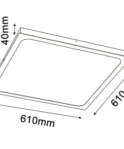 Kwadratowy plafon, ciepłe światło 61x61cm 3000K ANT 1058 HIKA | Kaja*Sklep Kaja Store