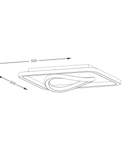 Kwadratowy plafon LED do salonu MX3889-1B-3BGT LENS | Kaja Oświetlenie*Sklep Kaja Store