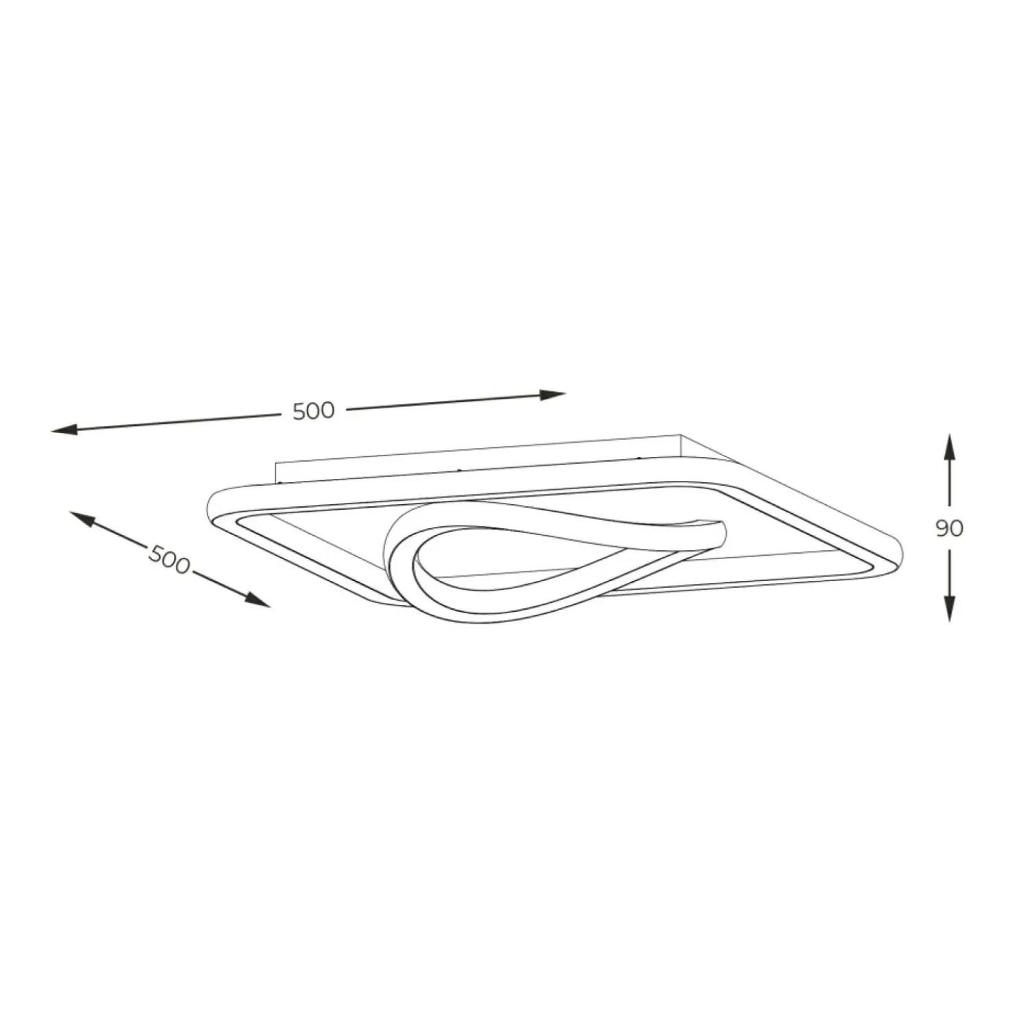 Kwadratowy plafon LED do salonu MX3889-1B-3BGT LENS | Kaja Oświetlenie*Sklep Kaja Store