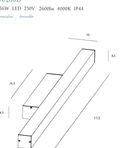 Lampa ścienna do łazienki, światło LED 113cm MX W0266 LINEAR | Kaja*Sklep Kaja Shop