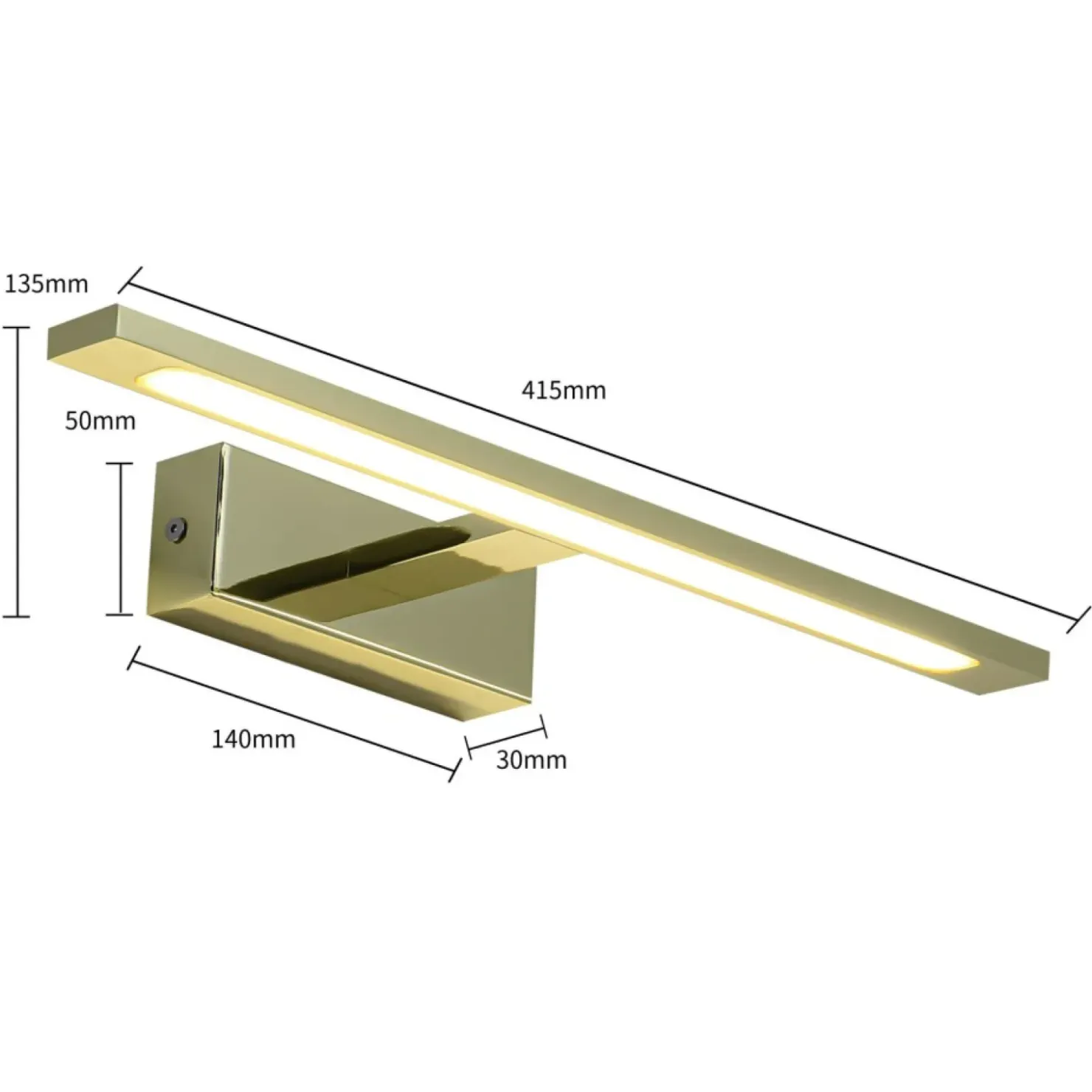 Lampa ścienna LED złota, łazienkowa GS-LWB-12W GOLD ISLA | Kaja*Sklep Kaja Shop