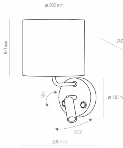 Lampa ścienna z abażurem i światłem LED TK 4236 RICHI | Kaja*Sklep Kaja Store