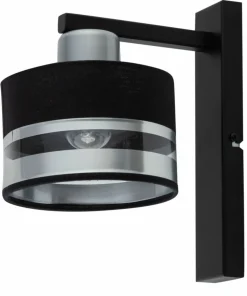 Lampa ścienna z czarno-srebrnym abażurem SIG 32154 z serii PRO | Kaja*Sklep Kaja Discount