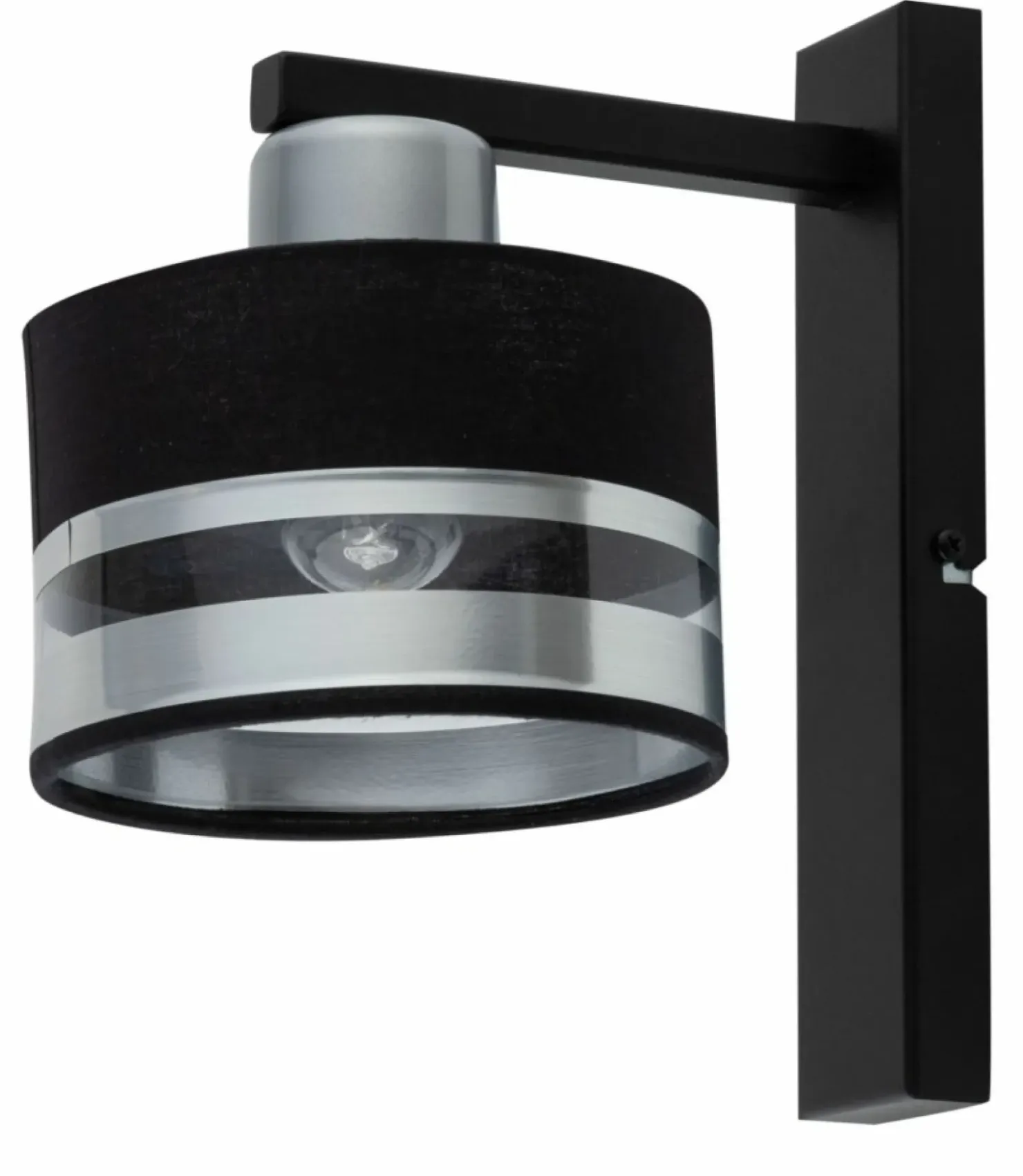 Lampa ścienna z czarno-srebrnym abażurem SIG 32154 z serii PRO | Kaja*Sklep Kaja Discount