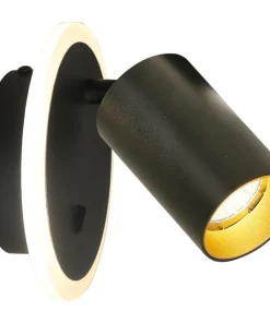 Lampa ścienna z dwoma światłami LED+GU10 LP-0612/1WS BK PARMA | Kaja*Sklep Kaja Store