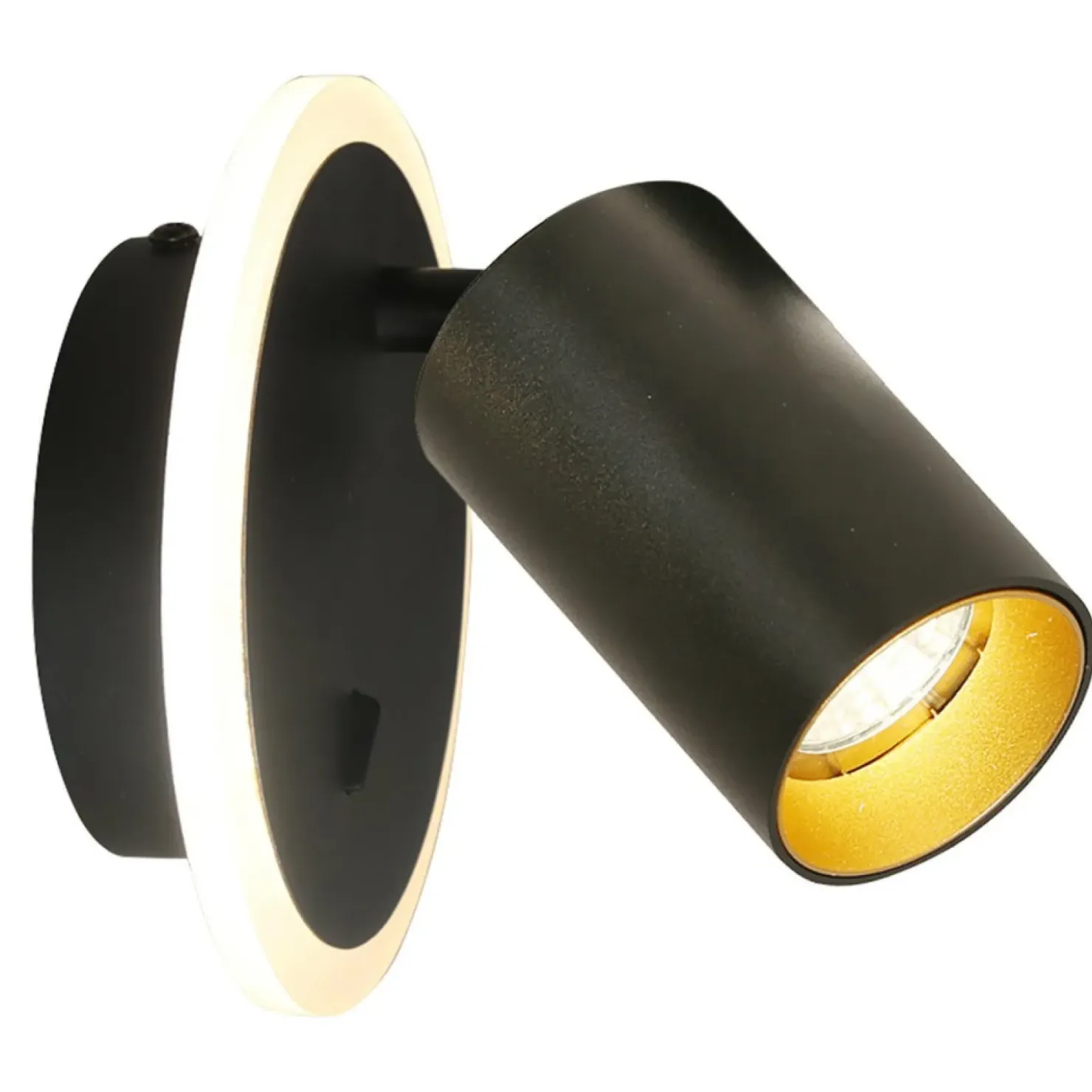 Lampa ścienna z dwoma światłami LED+GU10 LP-0612/1WS BK PARMA | Kaja*Sklep Kaja Store