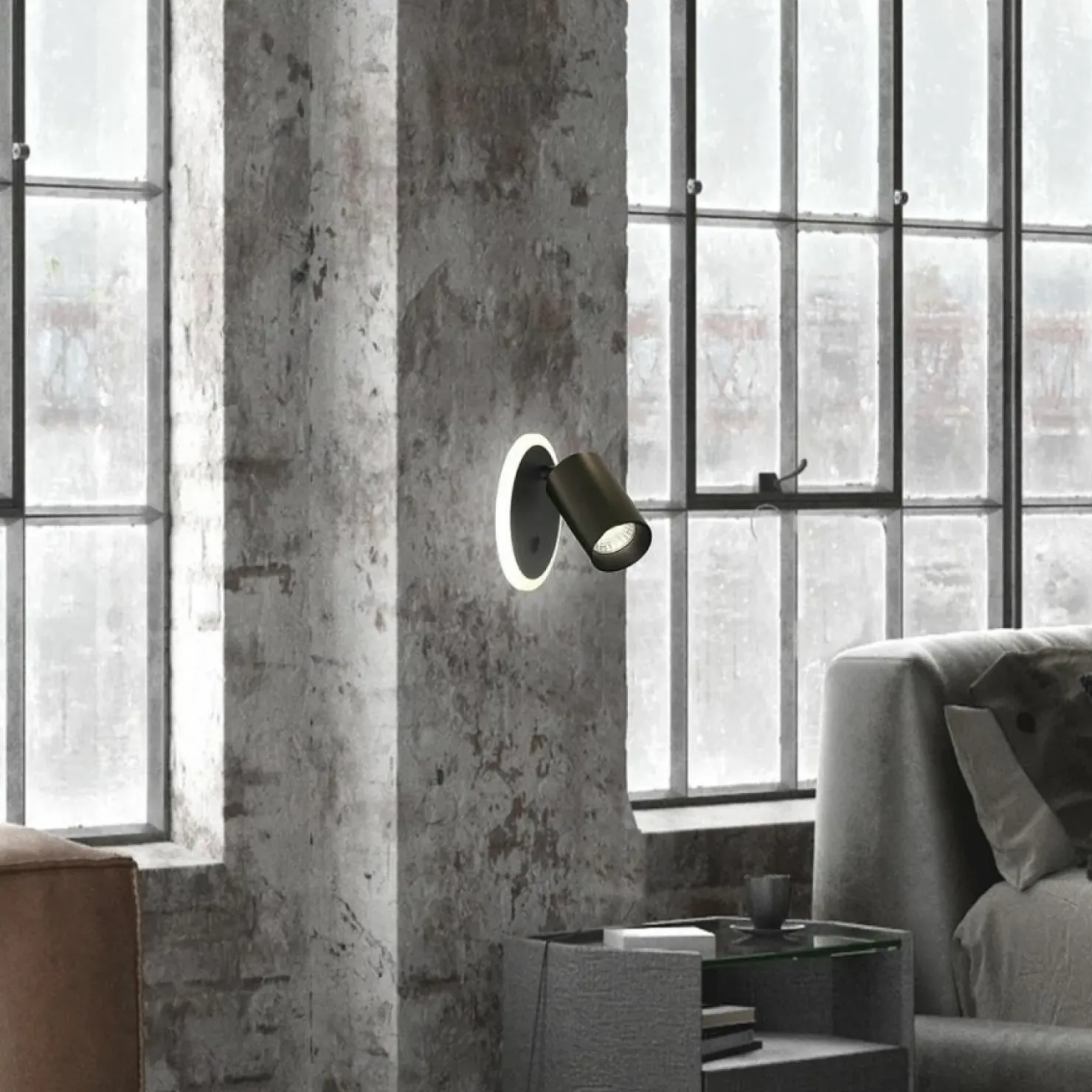 Lampa ścienna z dwoma światłami LED+GU10 LP-0612/1WS BK PARMA | Kaja*Sklep Kaja Store