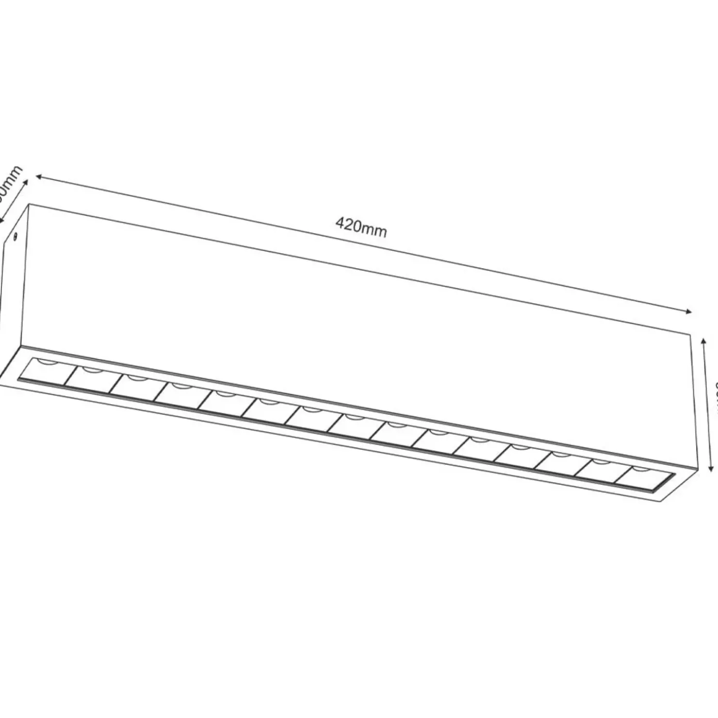 Lampa do wąskiego pomieszczenia 9x42cm LED 4000K ANT 1048 A-GLARE*Sklep Kaja New