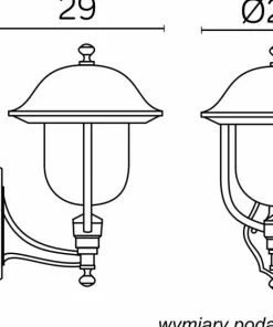 Lampa elewacyjna w czarnym kolorze K 3012/1/O g z serii PRINCE | Kaja Oświetleni*Sklep Kaja New