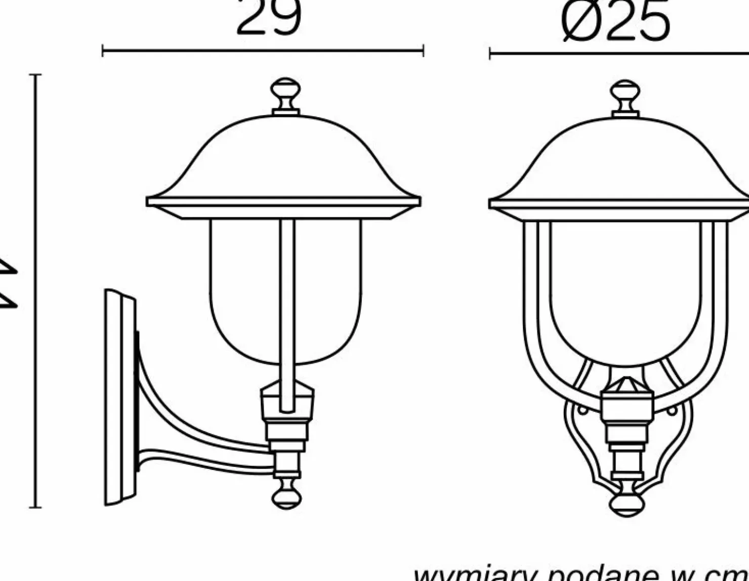Lampa elewacyjna w czarnym kolorze K 3012/1/O g z serii PRINCE | Kaja Oświetleni*Sklep Kaja New