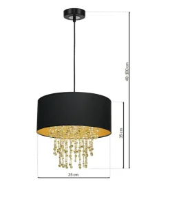 Lampa glamour w kolorze czerni i złota MLP6441 z serii ALMERIA | Kaja Oświetleni*Sklep Kaja Store