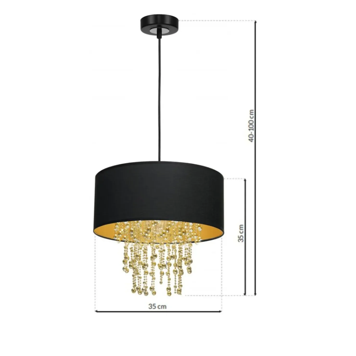 Lampa glamour w kolorze czerni i złota MLP6441 z serii ALMERIA | Kaja Oświetleni*Sklep Kaja Store