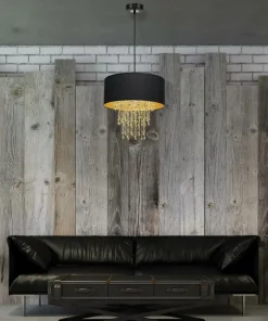 Lampa glamour w kolorze czerni i złota MLP6441 z serii ALMERIA | Kaja Oświetleni*Sklep Kaja Store