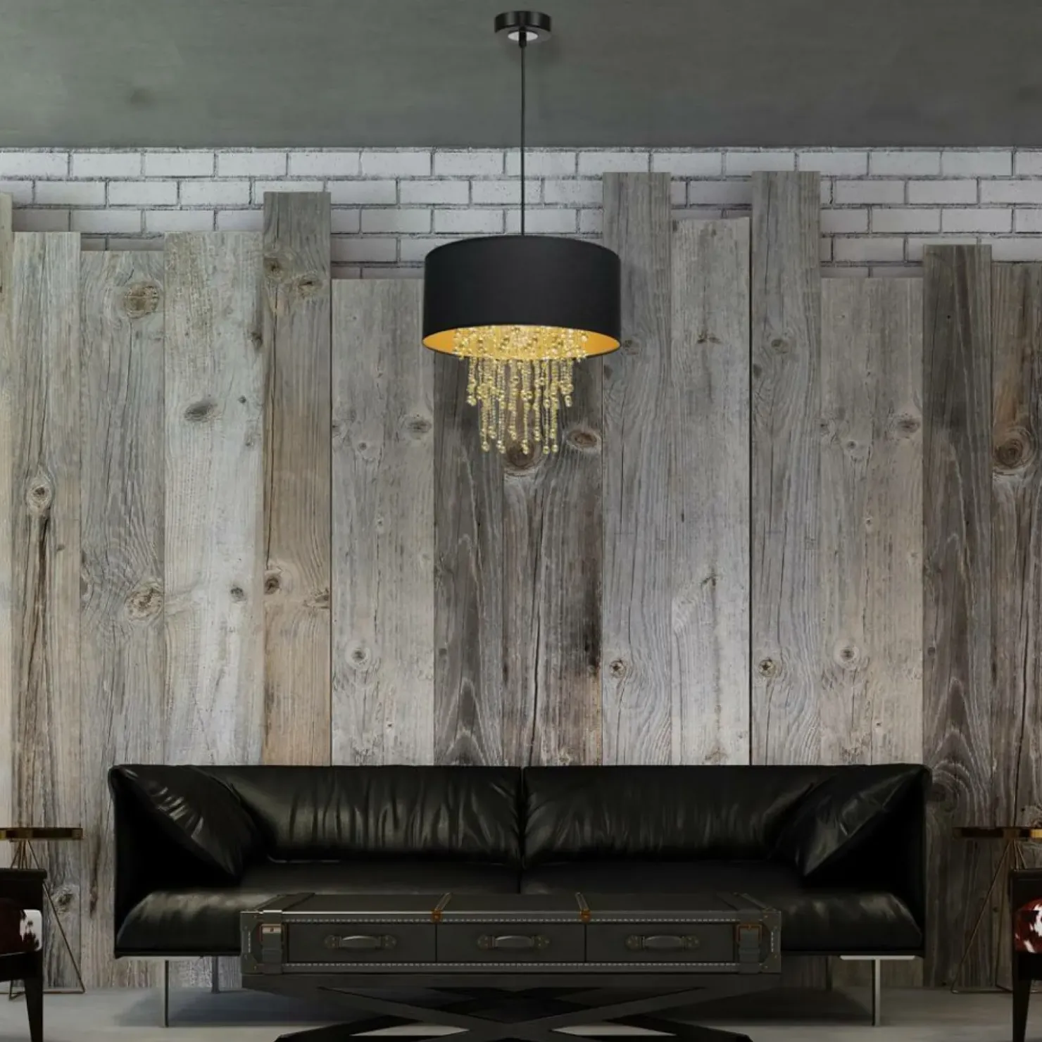 Lampa glamour w kolorze czerni i złota MLP6441 z serii ALMERIA | Kaja Oświetleni*Sklep Kaja Store