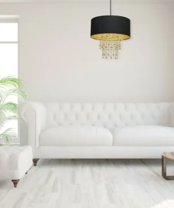 Lampa glamour w kolorze czerni i złota MLP6441 z serii ALMERIA | Kaja Oświetleni*Sklep Kaja Store