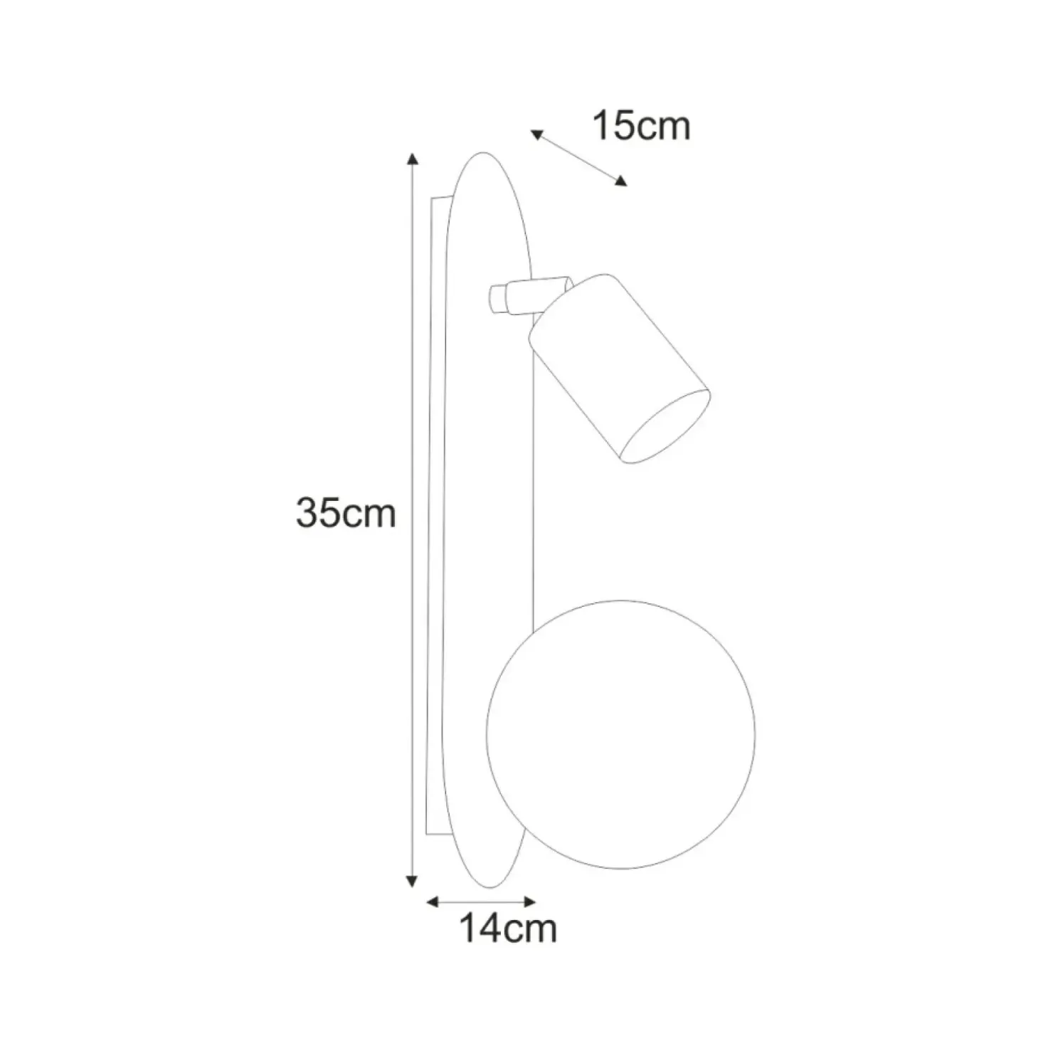 Lampa kinkiet ścienny z kloszem i reflektorem K-5480 z serii ARIES*Sklep Kaja Best Sale
