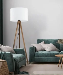 Lampa na ciemnych, drewnianych nogach TK 16003 GRAND ORZECH | Kaja*Sklep Kaja Discount