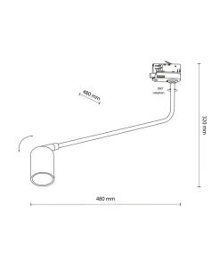 Lampa na wysięgniku do listwy 3-obwodowej TK 6477 TRACER 3 | Kaja*Sklep Kaja Fashion