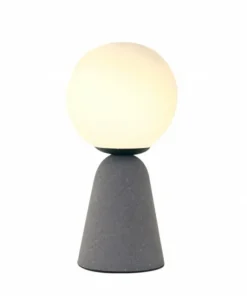 Lampa nocna z betonu z mlecznym kloszem AZ3463 NEWTON | Kaja*Sklep Kaja Fashion
