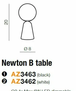 Lampa nocna z betonu z mlecznym kloszem AZ3463 NEWTON | Kaja*Sklep Kaja Fashion