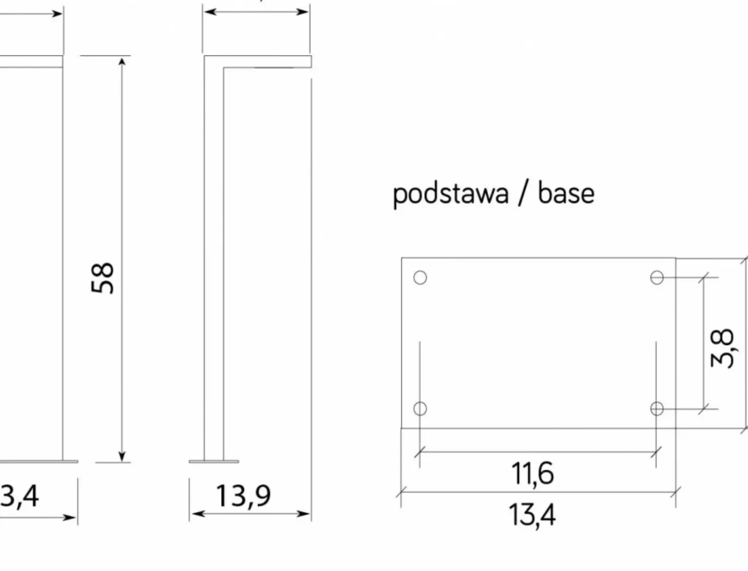 Lampa ogrodowa do oświetlenia podjazdu KR-580 z serii KARO | Kaja Oświetlenie*Sklep Kaja Cheap