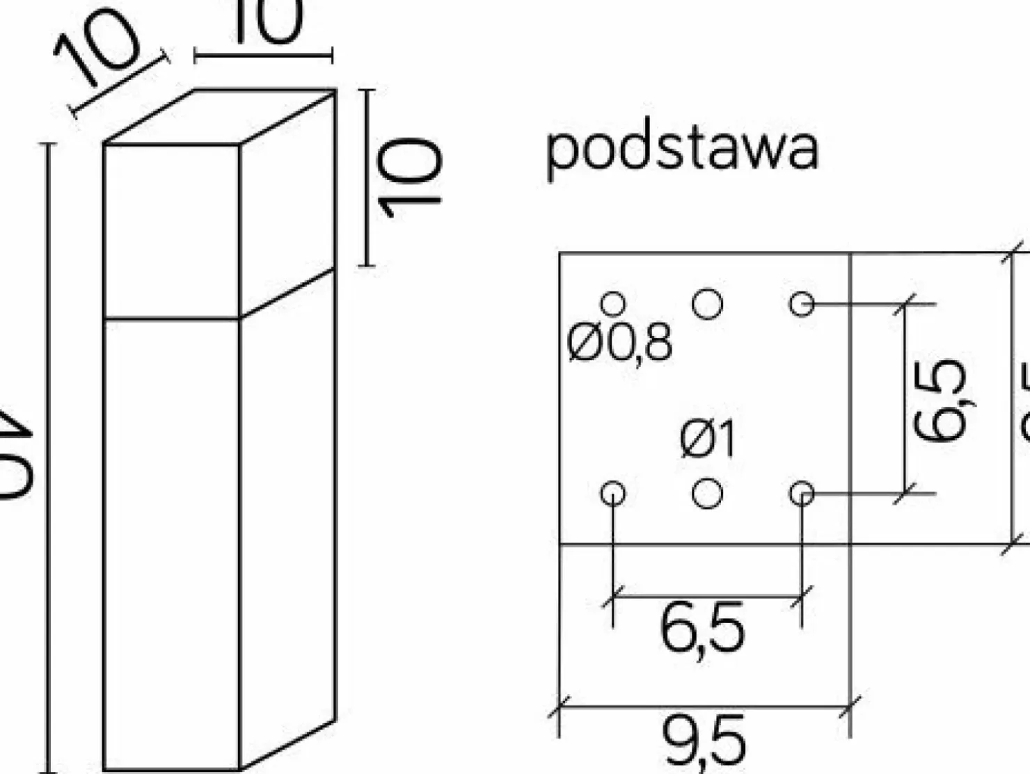 Lampa ogrodowa stojąca, kolor aluminium CB-MAX 400 AL z serii CUBE MAX | Kaja Oś*Sklep Kaja New