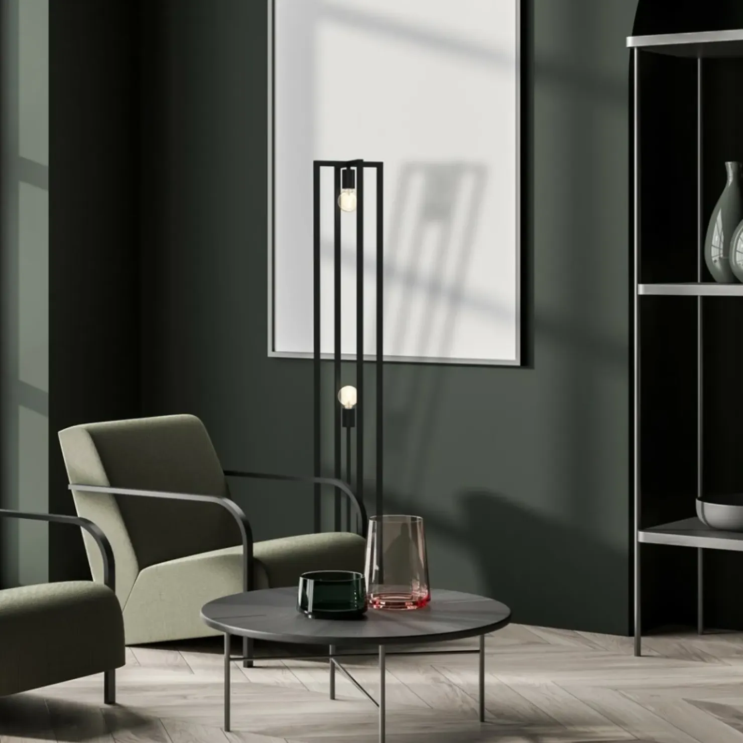 Lampa podłogowa, dwa punkty świetlne, do salonu MLP8566 z serii ARNOLD | Kaja Oś*Sklep Kaja Store