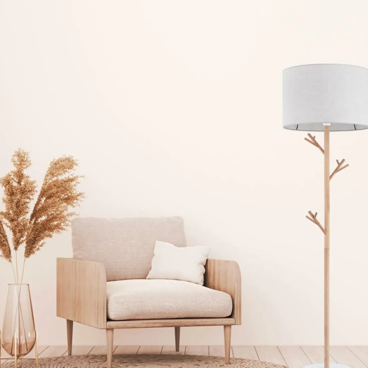 Lampa podłogowa na drewnianej nodze TK 5574 ALBERO | Kaja Oświetlenie*Sklep Kaja Discount